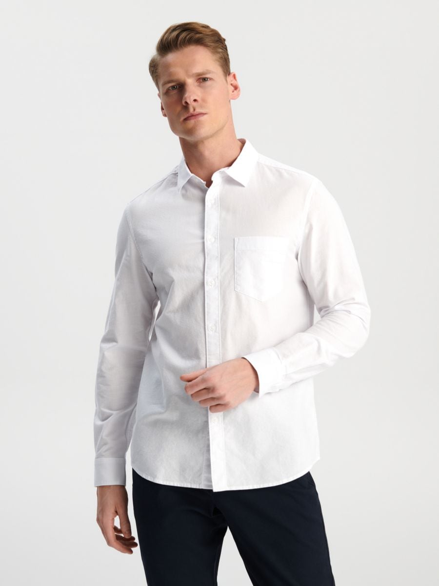 Košile střihu regular - bílá - SINSAY