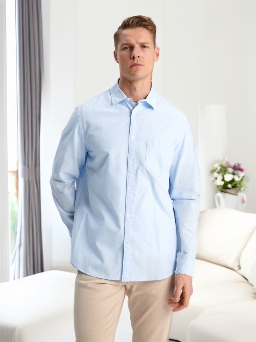 Regular fit košulja - svijetlo plava - SINSAY