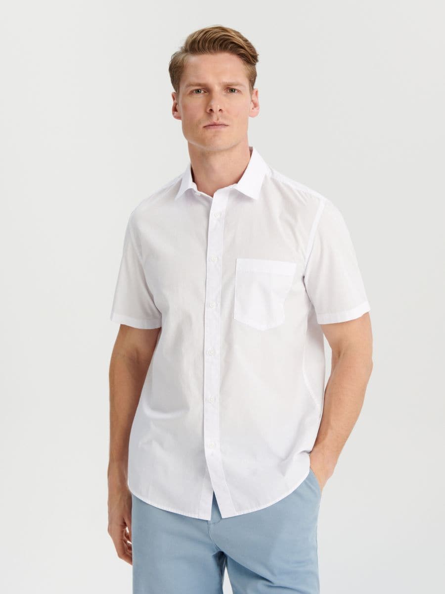 Košile regular fit - bílá - SINSAY