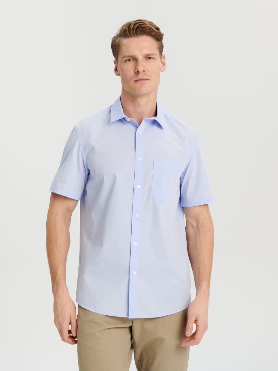 Regular fit shirt - pale blue - SINSAY