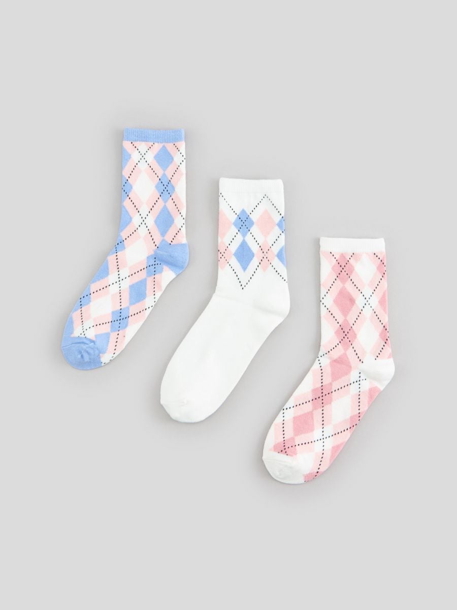 Чорапи с високо съдържание на памук, 3 чифта - многоцветен - SINSAY