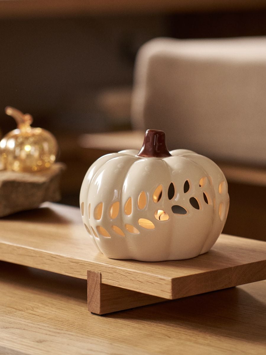 Portacandele a forma di zucca - panna - SINSAY