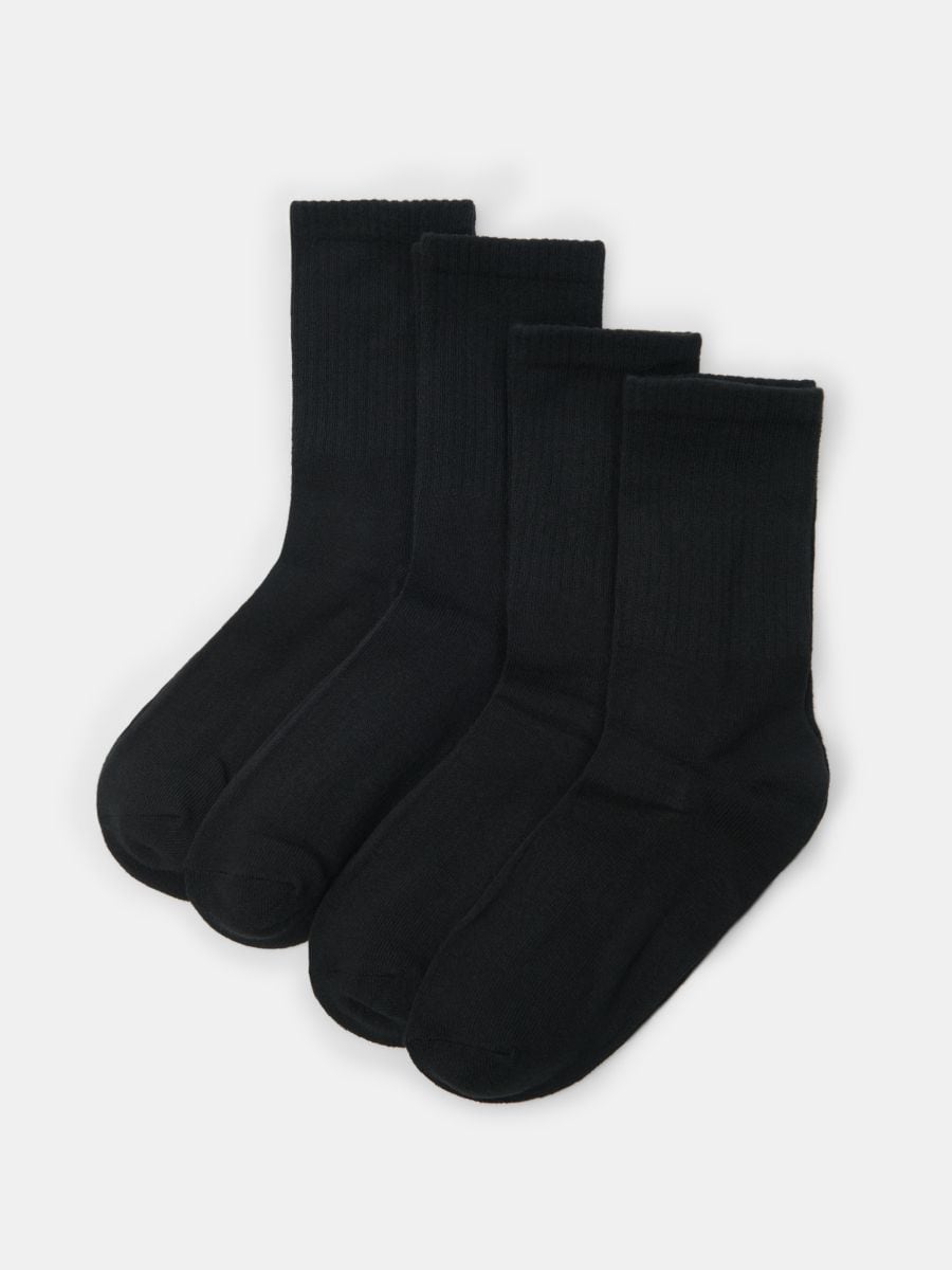 Komplet od 4 para čarapa - crno - SINSAY