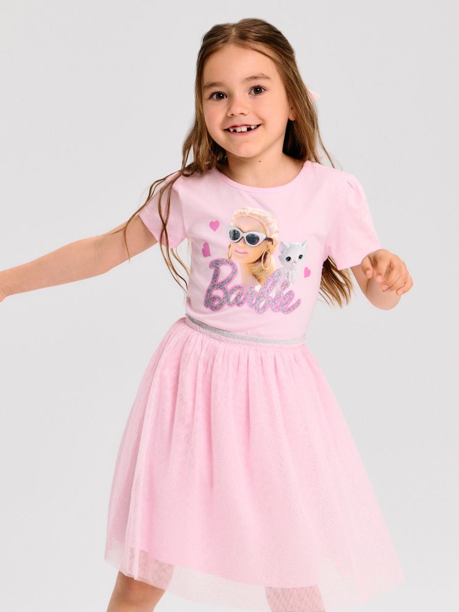 Šaty s tylovou sukní Barbie - růžová - SINSAY
