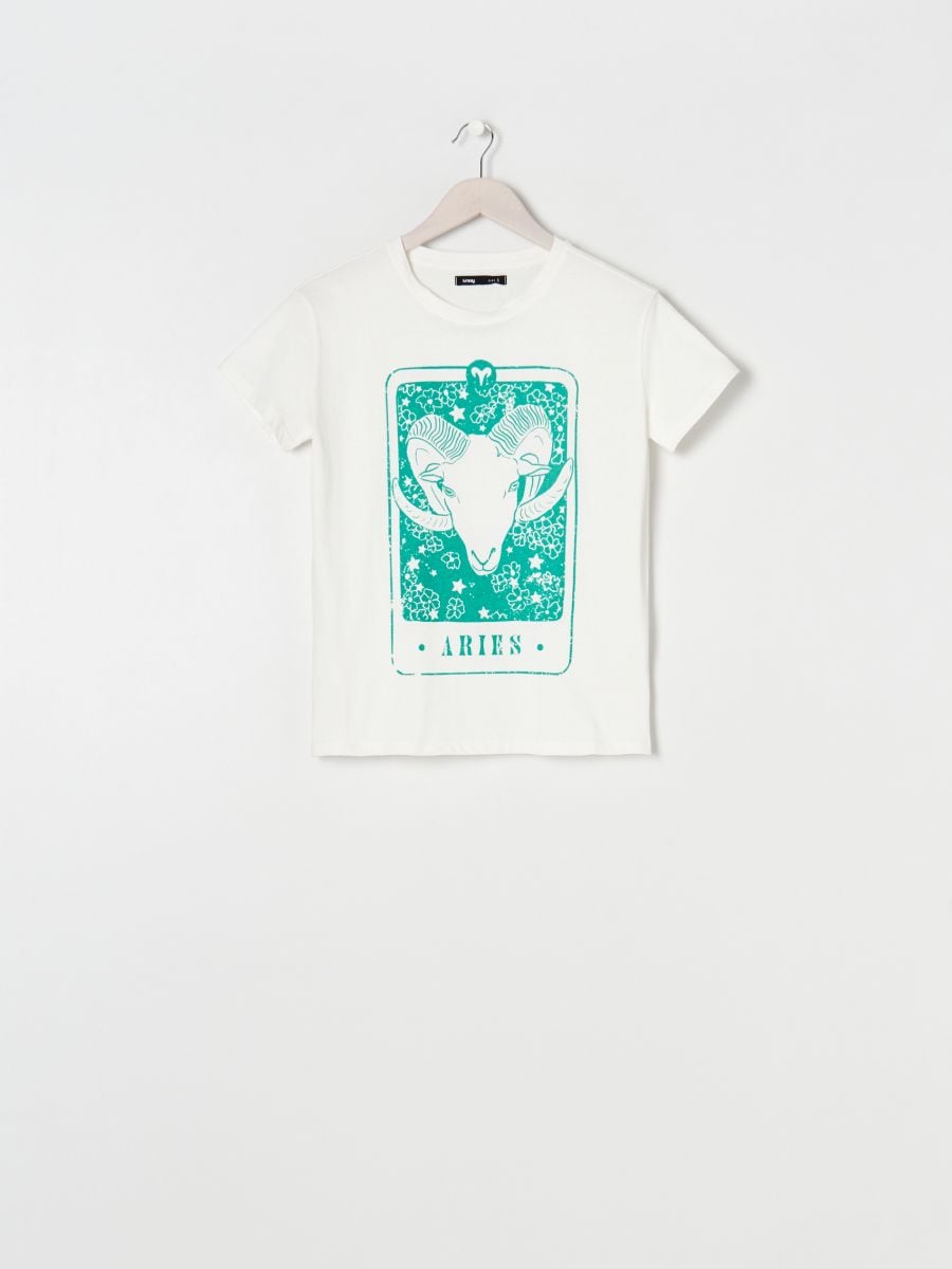 T-shirt with print - white - SINSAY