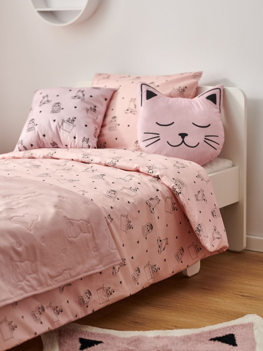 Set lenjerie de pat din bumbac - roz-pastel - SINSAY