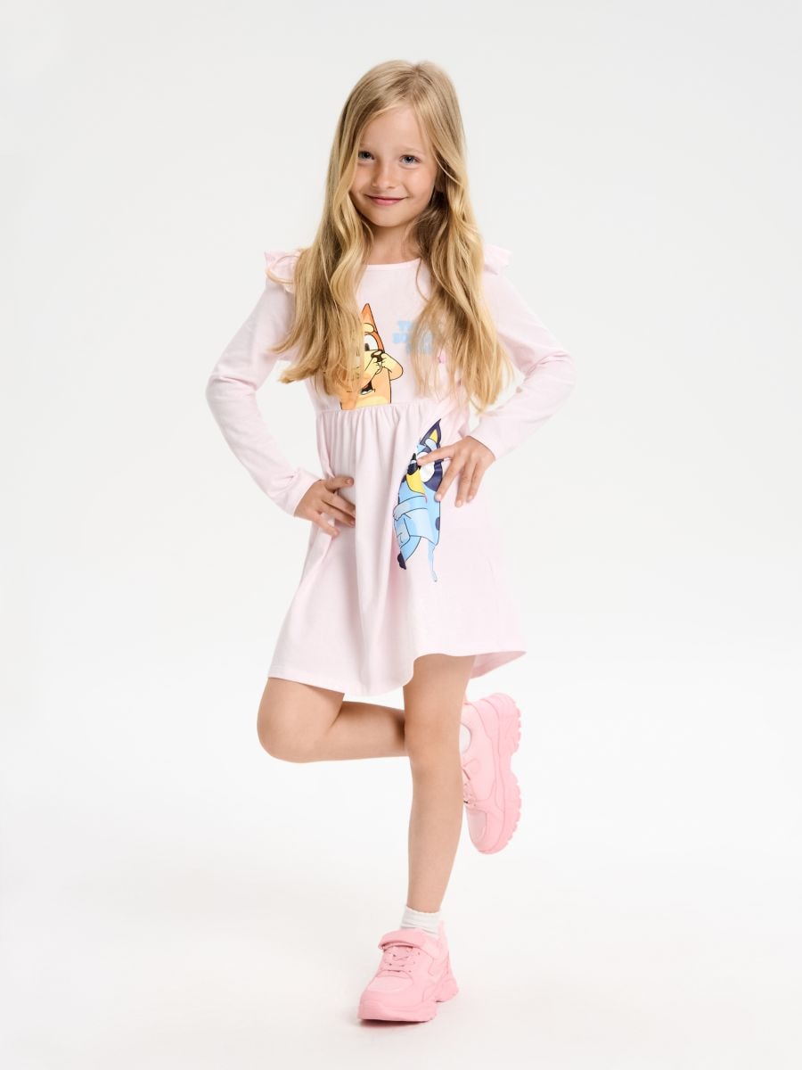 Haljina s volanima Bluey - pastelno roze - SINSAY