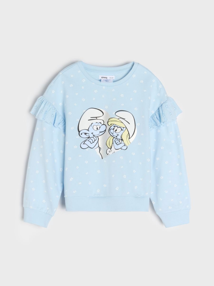 Mikina Smurfs - svetlomodrá - SINSAY