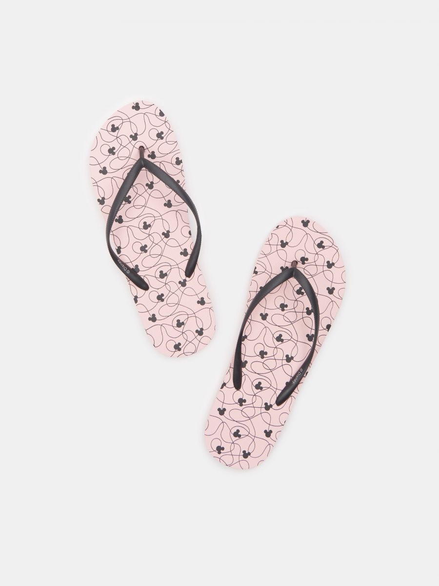 Mickey Mouse flip flops - pastel pink - SINSAY
