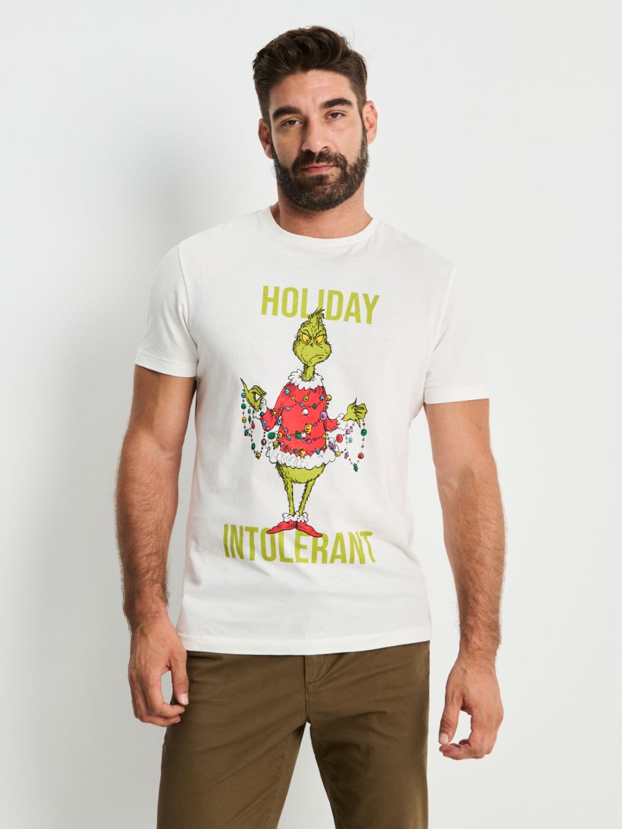 Majica s kratkim rukavima Grinch - krem - SINSAY