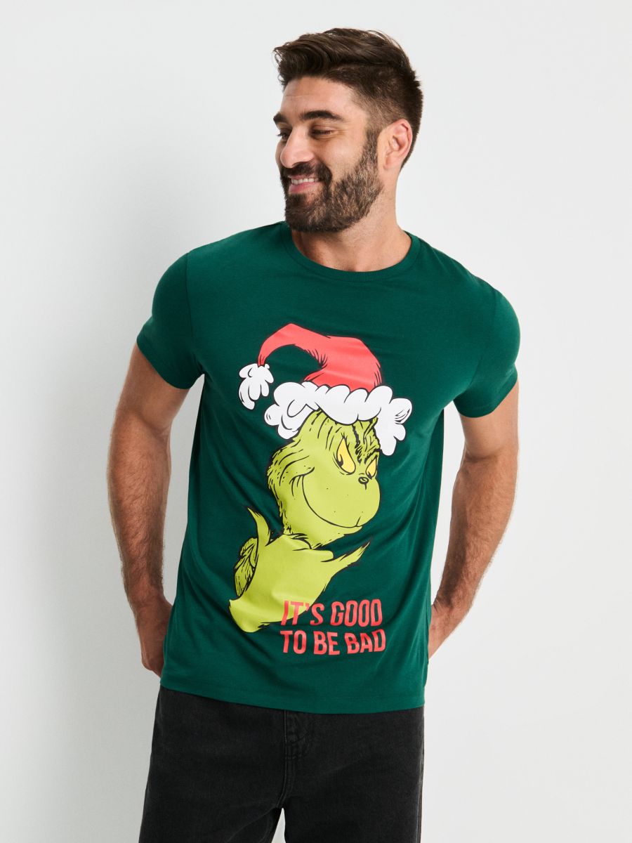 Lühikeste varrukatega T-särk Grinch - terasroheline - SINSAY