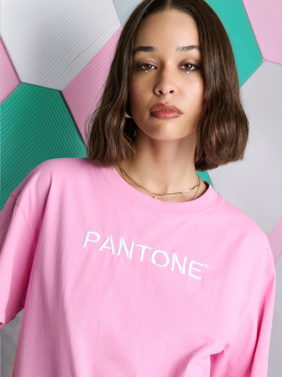 T-Shirt Pantone - Pink - SINSAY
