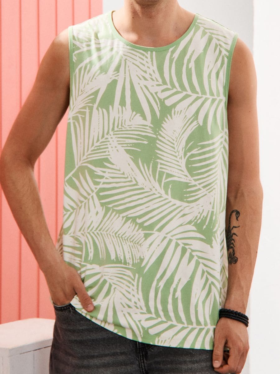 Tank top - verde-pal - SINSAY