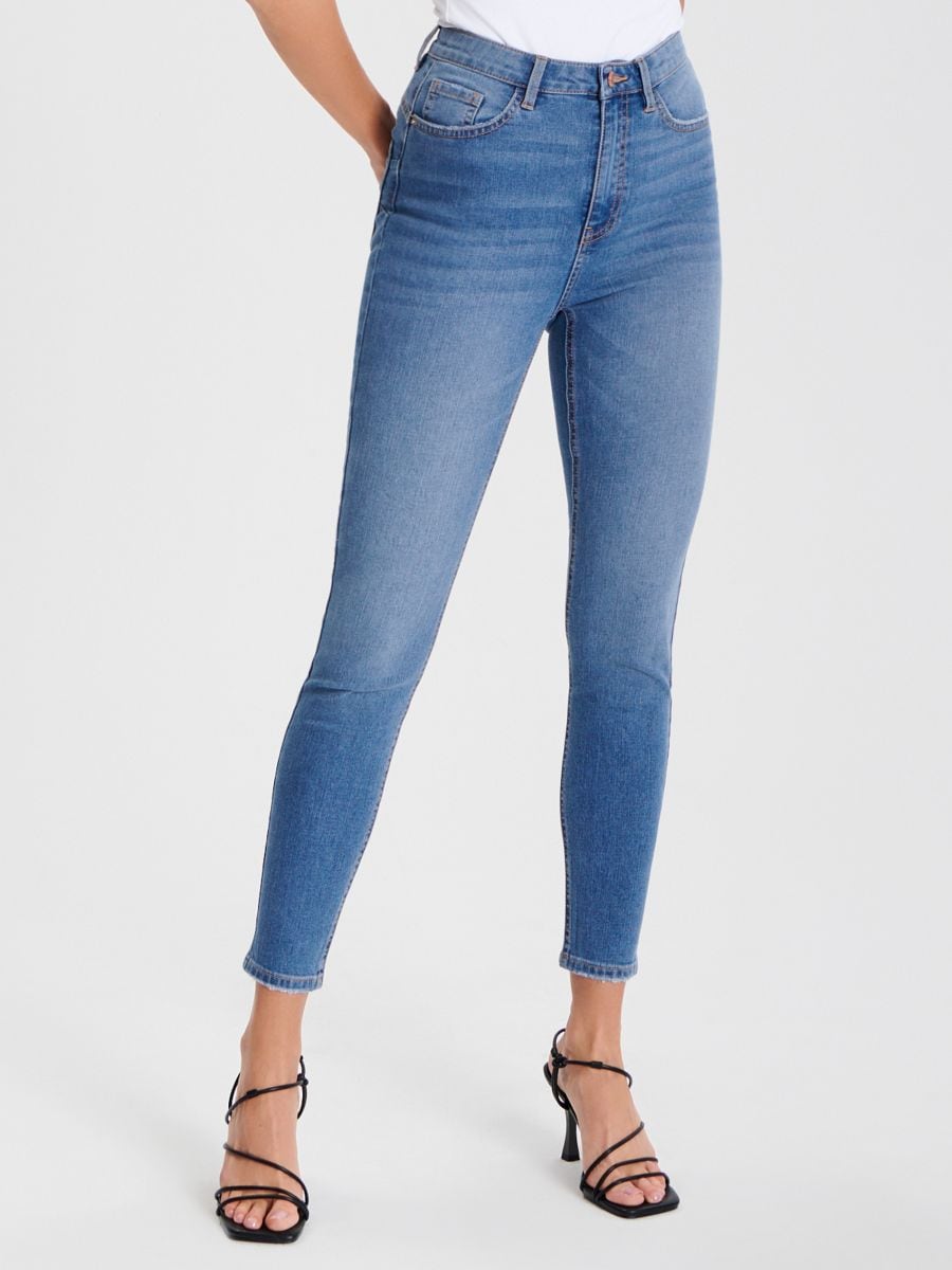 High waist skinny farmerke - plavi džins - SINSAY