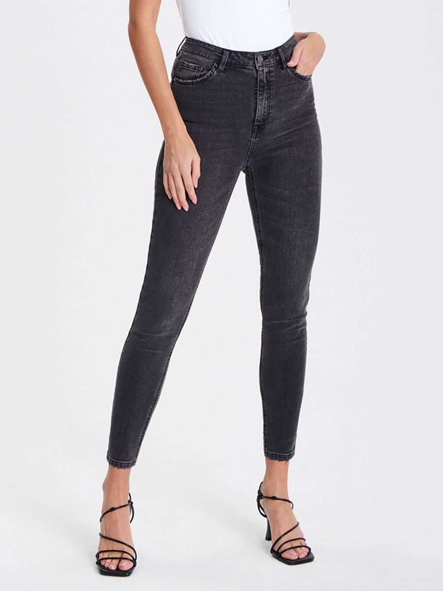 Jeans high waist skinny - nero - SINSAY