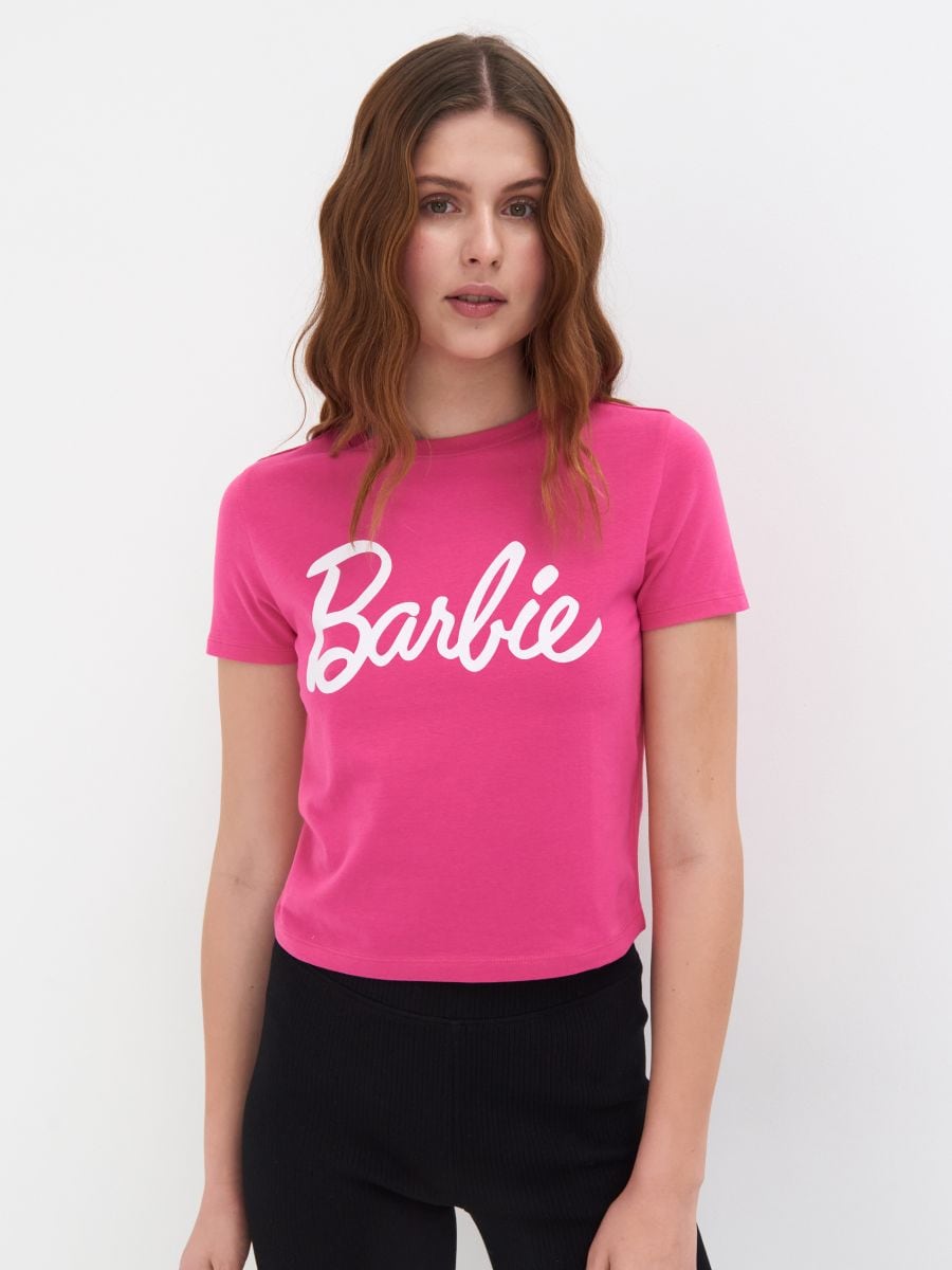 Boxy T-shirt Color pink - SINSAY - 8053J-30X