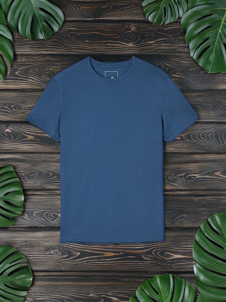 Koszulka basic - niebieski - SINSAY