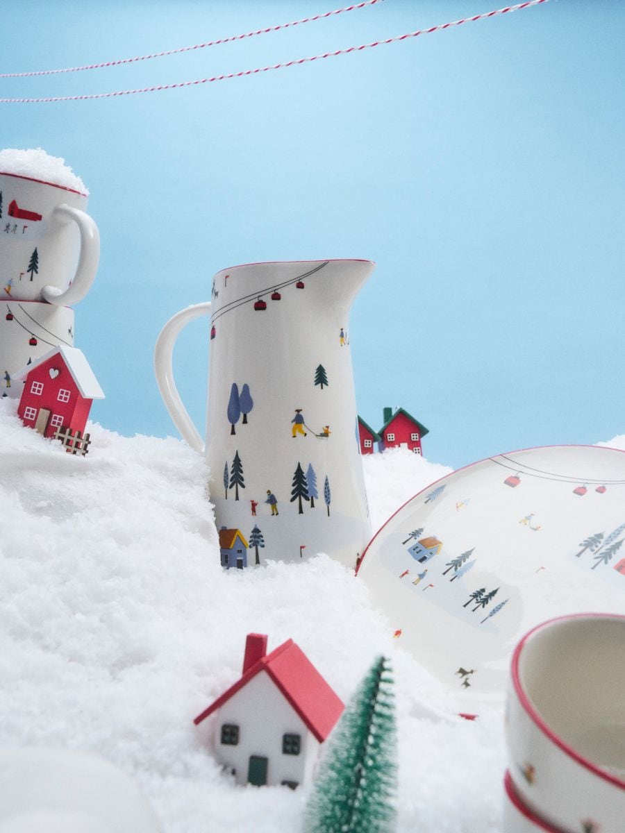 Глечик із зимовим візерунком - білий - SINSAY