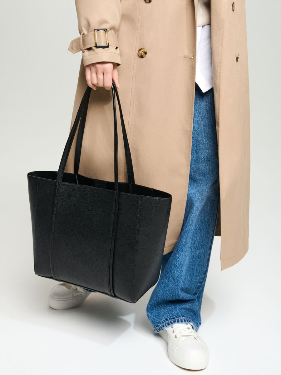 Shopper kabelka - černá - SINSAY