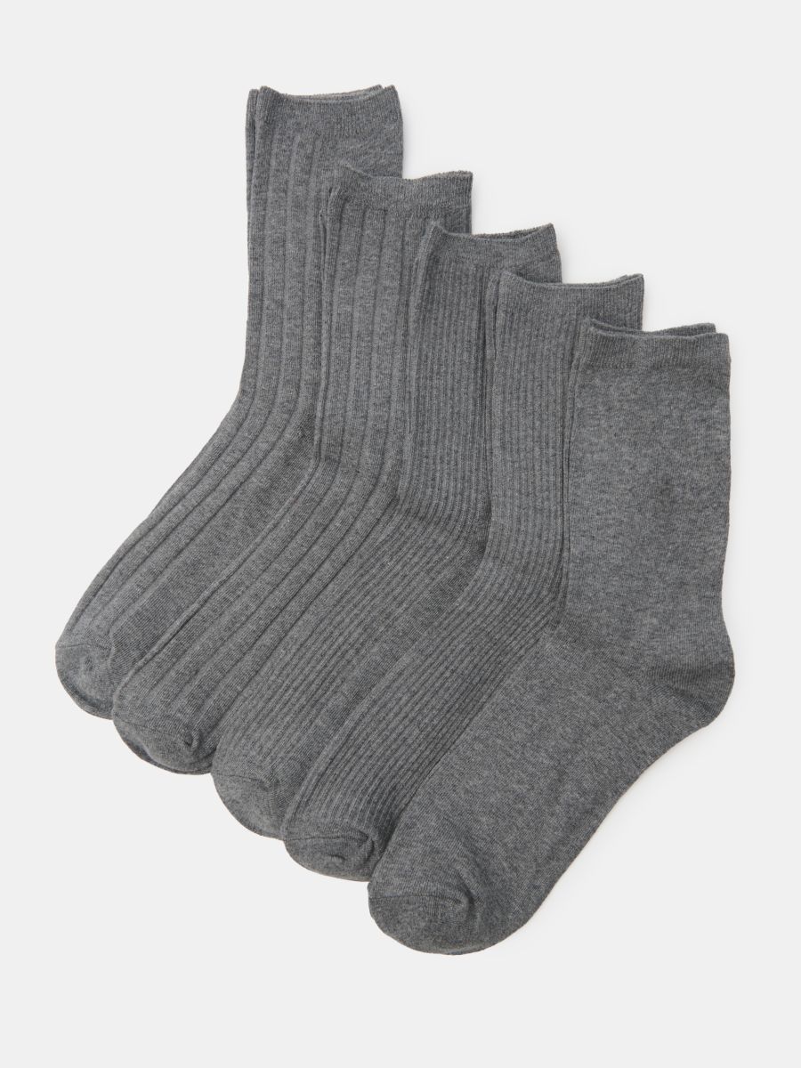Пакување од 5 пара чорапи - сив - SINSAY