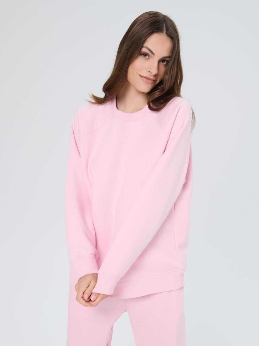Hanorac crewneck - roz-pastel - SINSAY