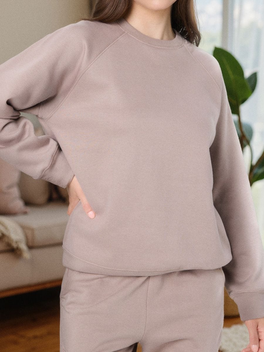 Bluza crewneck - beżowy - SINSAY