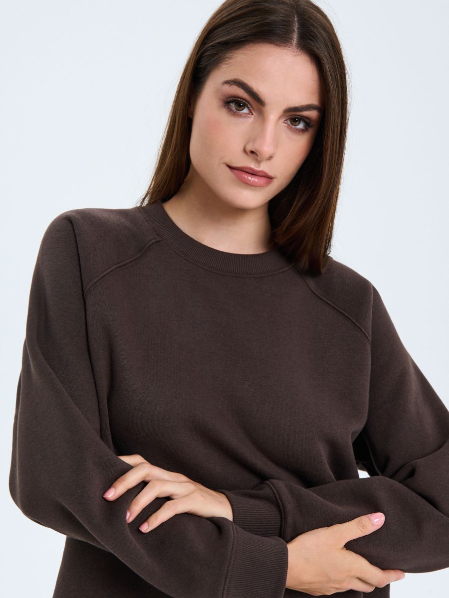 Crewneck pulóver - barna - SINSAY