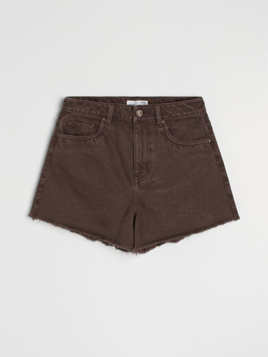 Kratke hlače iz džinsa high waist - rjava - SINSAY