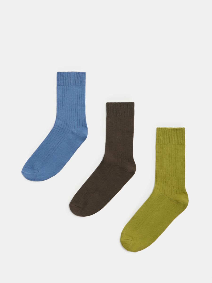 Σετ με 3 ζεύγη κάλτσες με ύφανση ριμπ - πολυχρωμο - SINSAY
