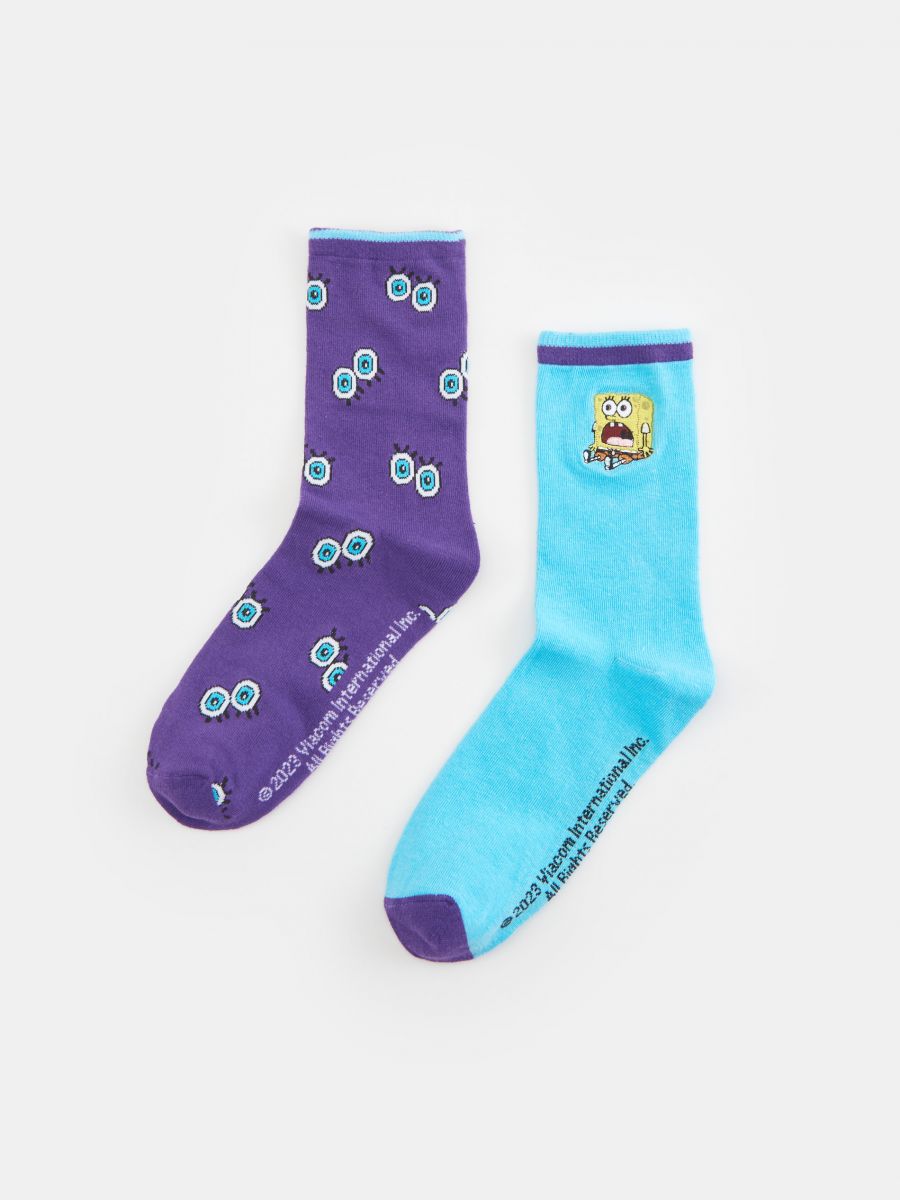 Súprava 2 párov ponožiek - fialová - SINSAY