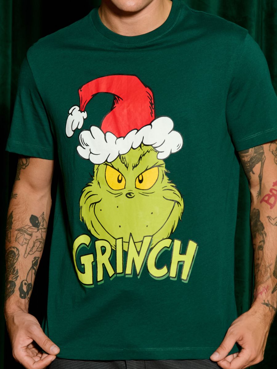 Majica Grinch - čeličnozeleno - SINSAY