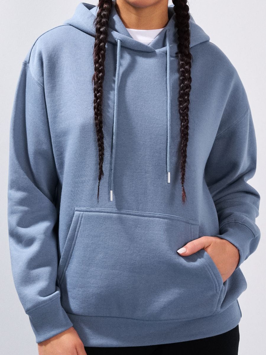 Bluza z kapturem - niebieski - SINSAY