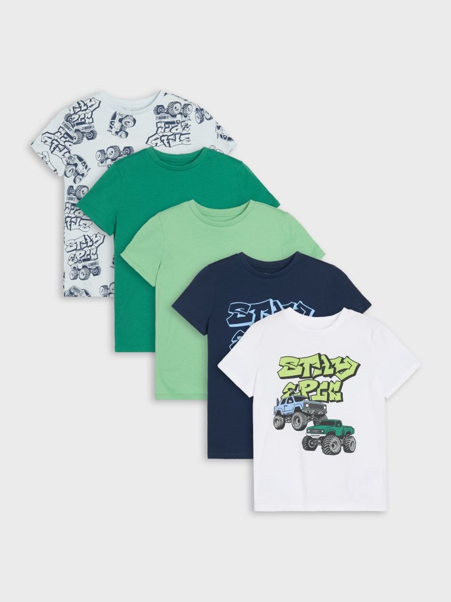 Komplet od 5 majice kratkih rukava - belo - SINSAY