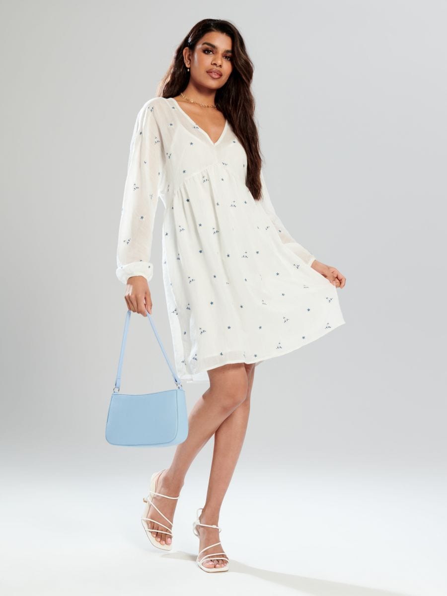 Mini рокля - кремав - SINSAY