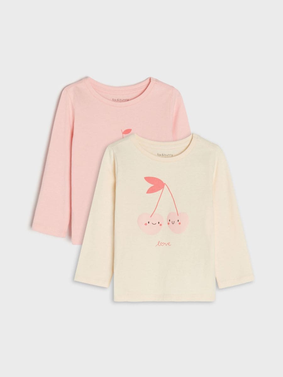 2 marškinėlių ilgomis rankovėmis pakuotė - rožinė - SINSAY