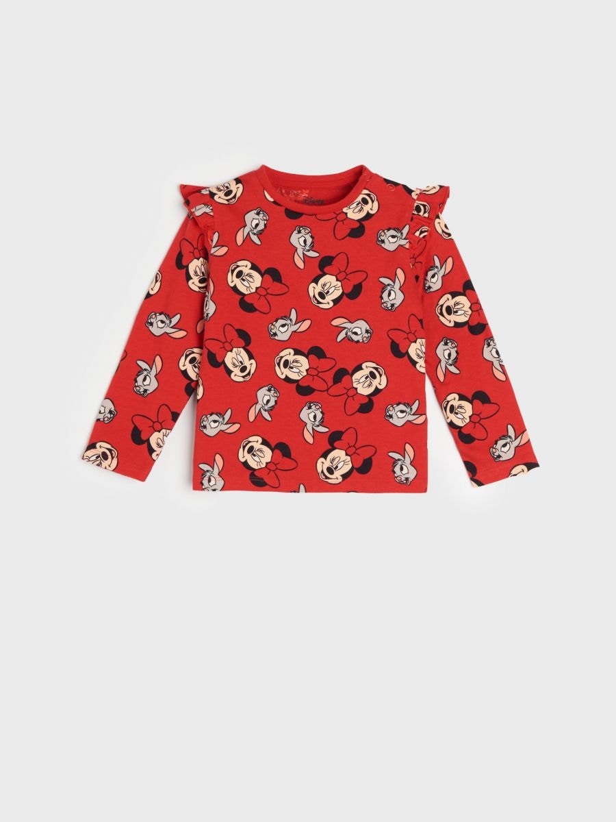 Majica z dolgimi rokavi Disney - rdeča - SINSAY