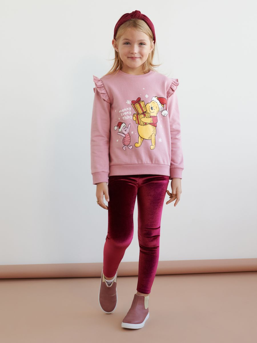 Bluză sport Winnie the Pooh cu model de Crăciun - roz - SINSAY
