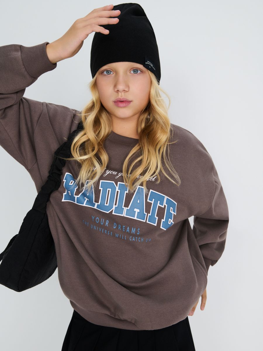 Bawełniana czapka - czarny - SINSAY