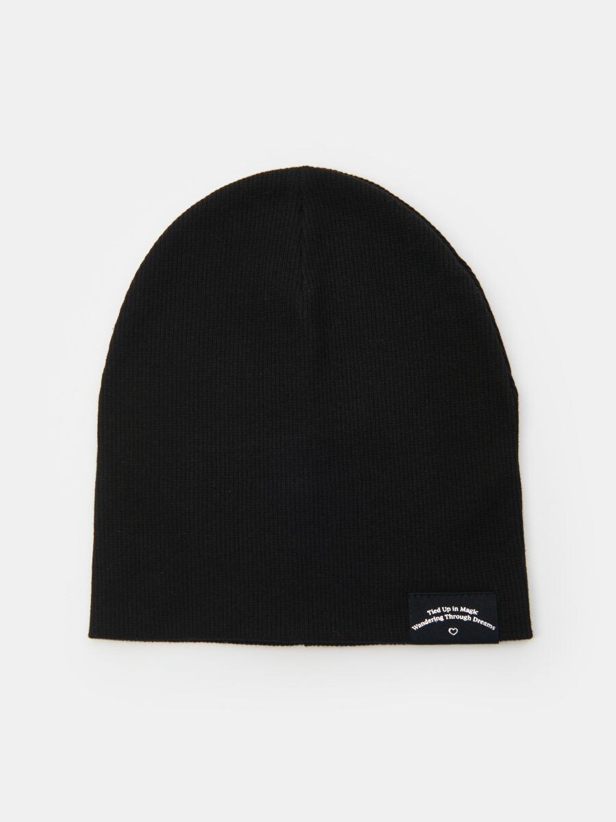 Bavlnená čiapka - čierna - SINSAY