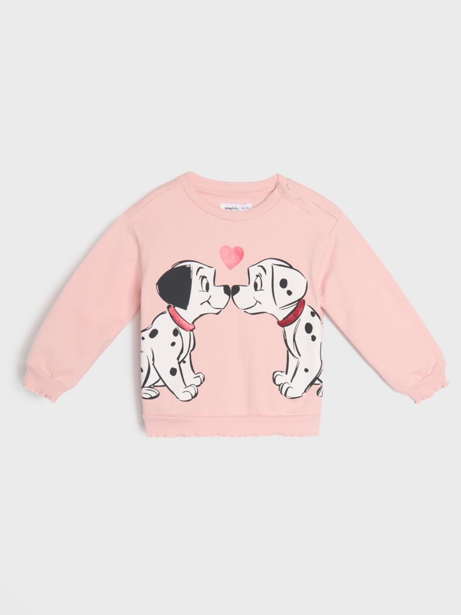 Pulover s crewneck izrezom 101 Dalmatians - vrtnica - SINSAY