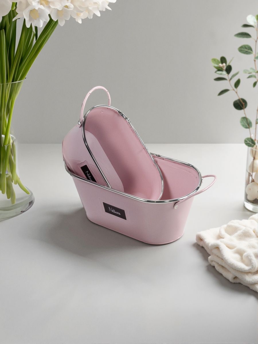 Metalne saksije set 2 komada - pastelno roze - SINSAY