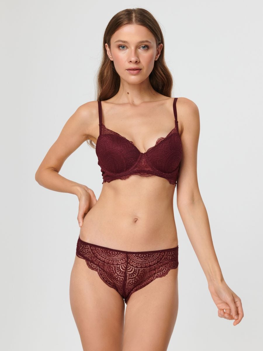 Lace knickers Color maroon - SINSAY - 8490R-83X