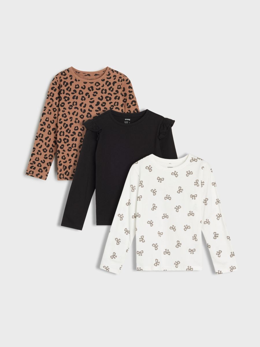 Paket od 3 majica s dugim rukavima - više boja - SINSAY