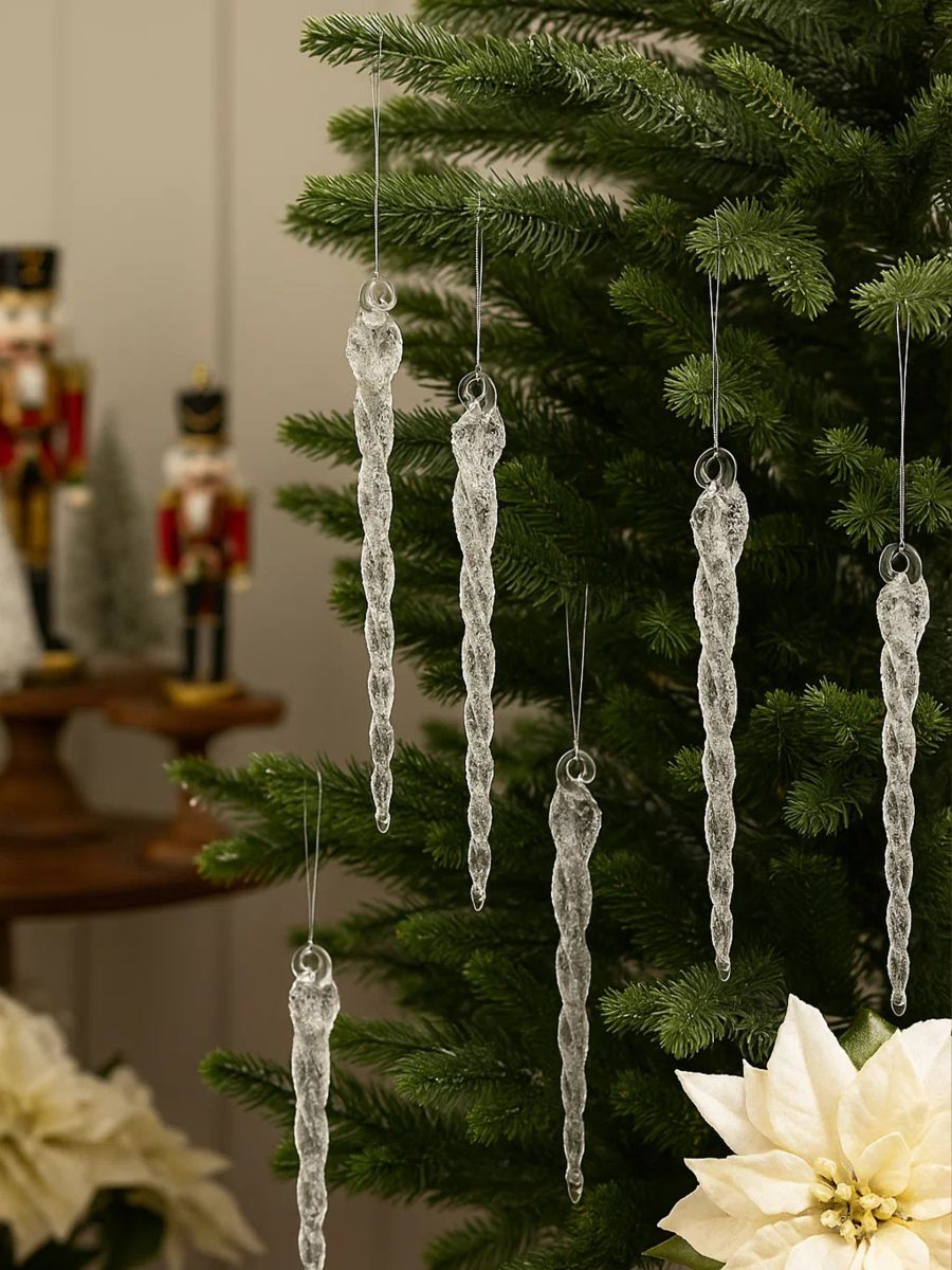 6 kalėdinių dekoracijų pakuotė - clear - SINSAY