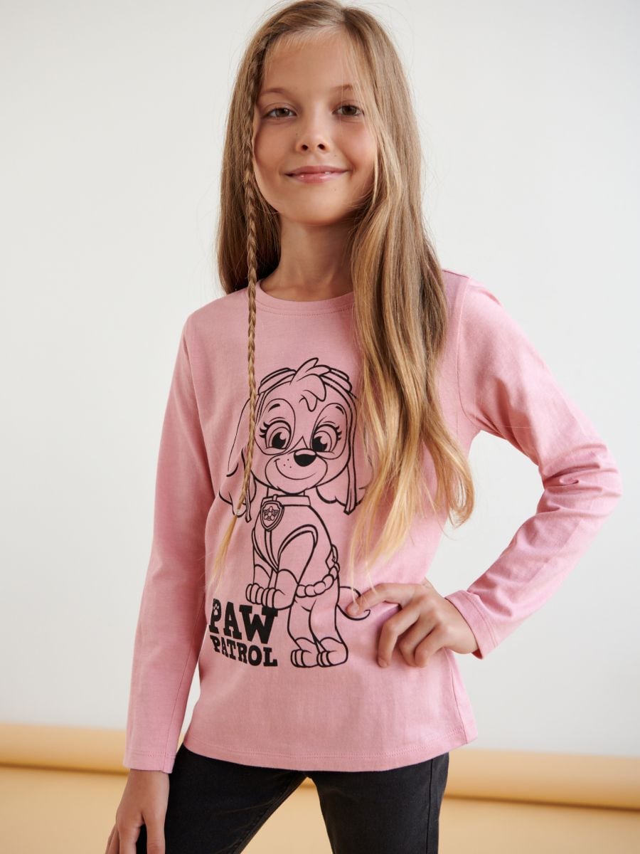 sleeve SINSAY - PAW T-shirt 8621M-30X pink Color Patrol long -