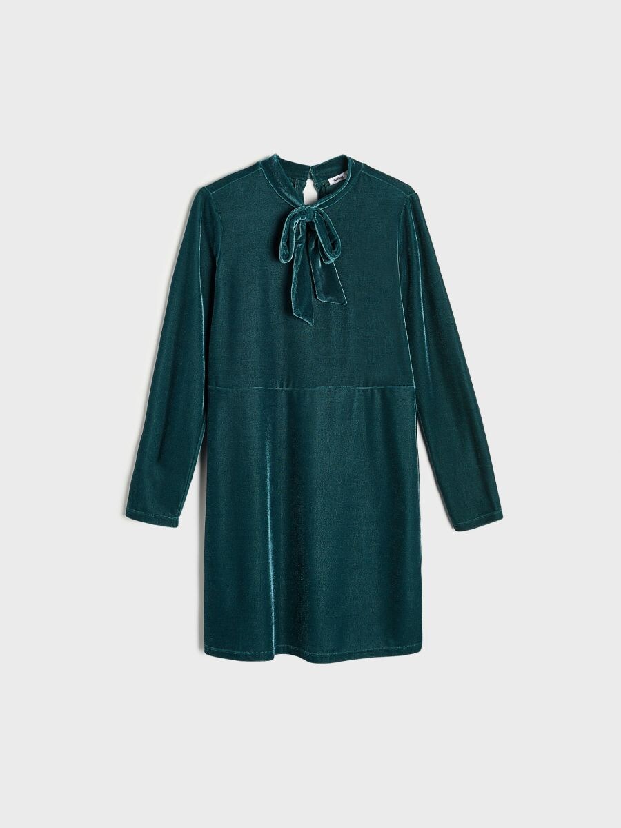 Suknelė su surišama detale - melsvai žalia - SINSAY
