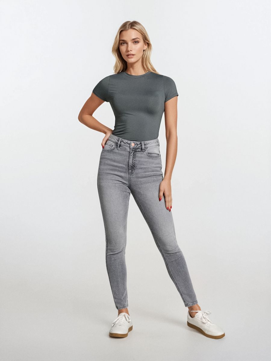 Skinny džínsy - svetlošedá - SINSAY
