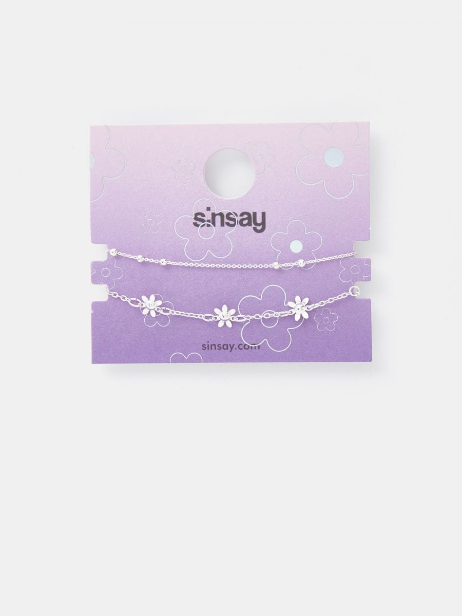 Silver Dainty Daisy Chain Anklet | Claire's US