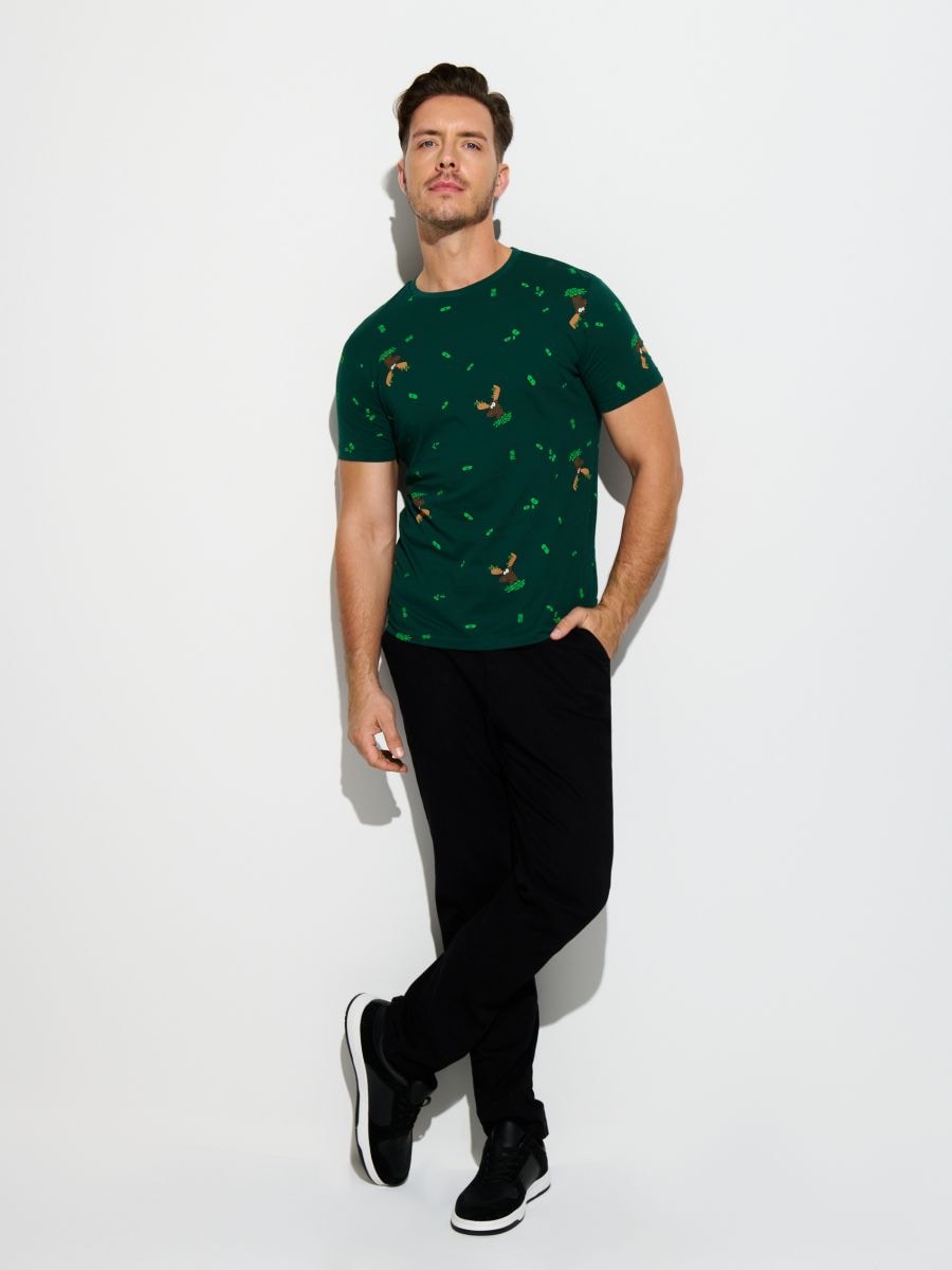 Boxy majica - zeleno - SINSAY