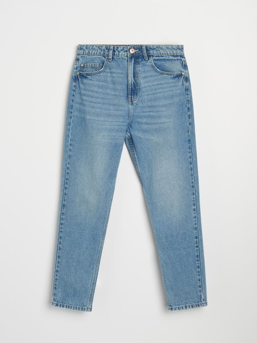 Jeansy mom fit - niebieski - SINSAY